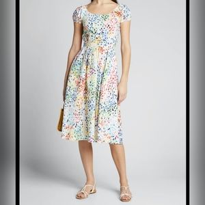 CAROLINE CONSTAS Marietta Printed Short-Sleeve Dress, Size S
